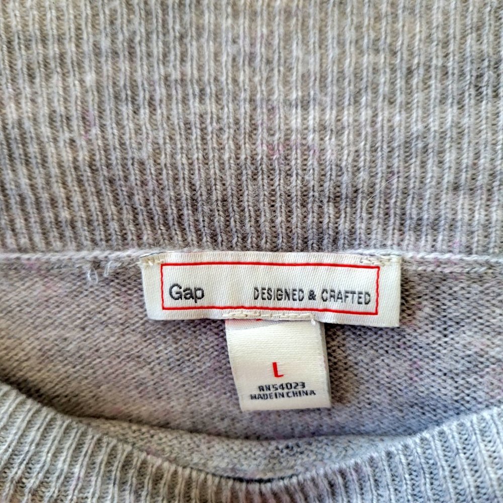 Gap Bella Pink/Gray Striped Boatneck Sweater, L - Picture 2 of 5